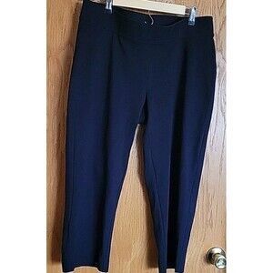 Lands End Pants Women Large 14-16 Black Starfish Crop Womens Casual Pull on
